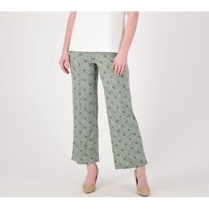 Maya J Women's Pants Sz L Silky Ponte Printed Pull-On Patio Green A599549
